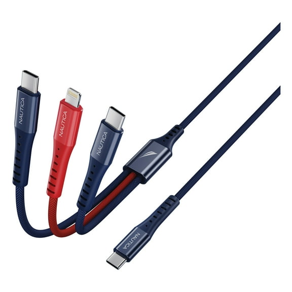 Nautica 60-Watt 3-in-1 Multi-Port Cable, CB630, Navy, UCCCB11-01-04
