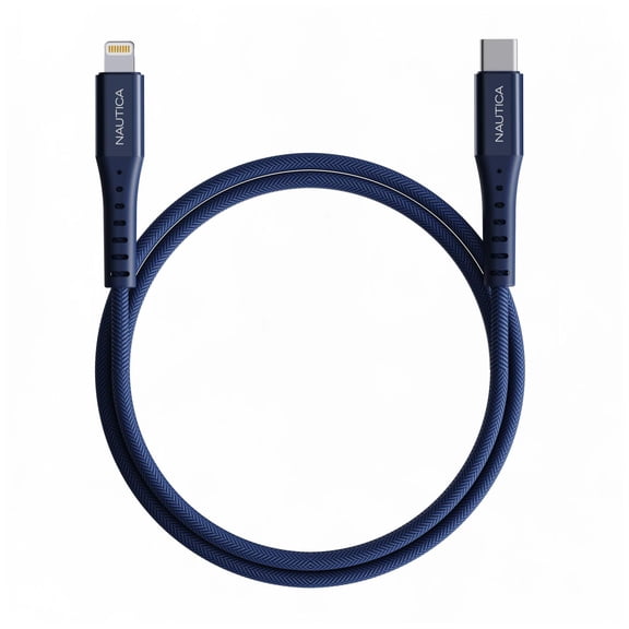 Nautica CB305 USB-C to Lightning Cable – MFi Certified, Premium Braided Design, Fast Charging Data Transfer, Compatible with Apple, Samsung and More