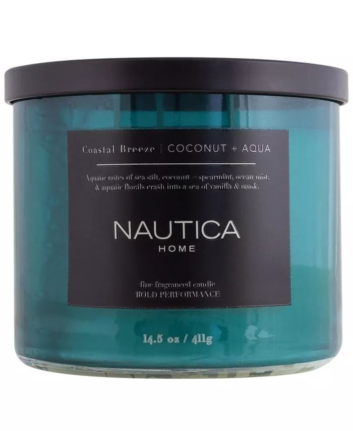 Coastal Breeze Blue Soy Scented Jar Candle 14.5 oz