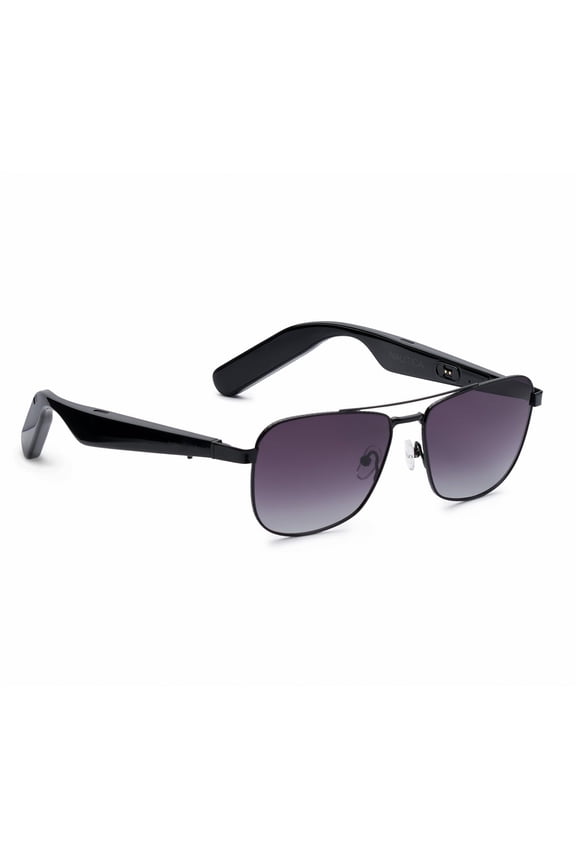 Corsair Bluetooth Smart Glasses for Men & Women - Wireless Eyewear with Open Ear Speakers, Microphone & Polarized UV400 Lenses - Black Gradient (Wide)