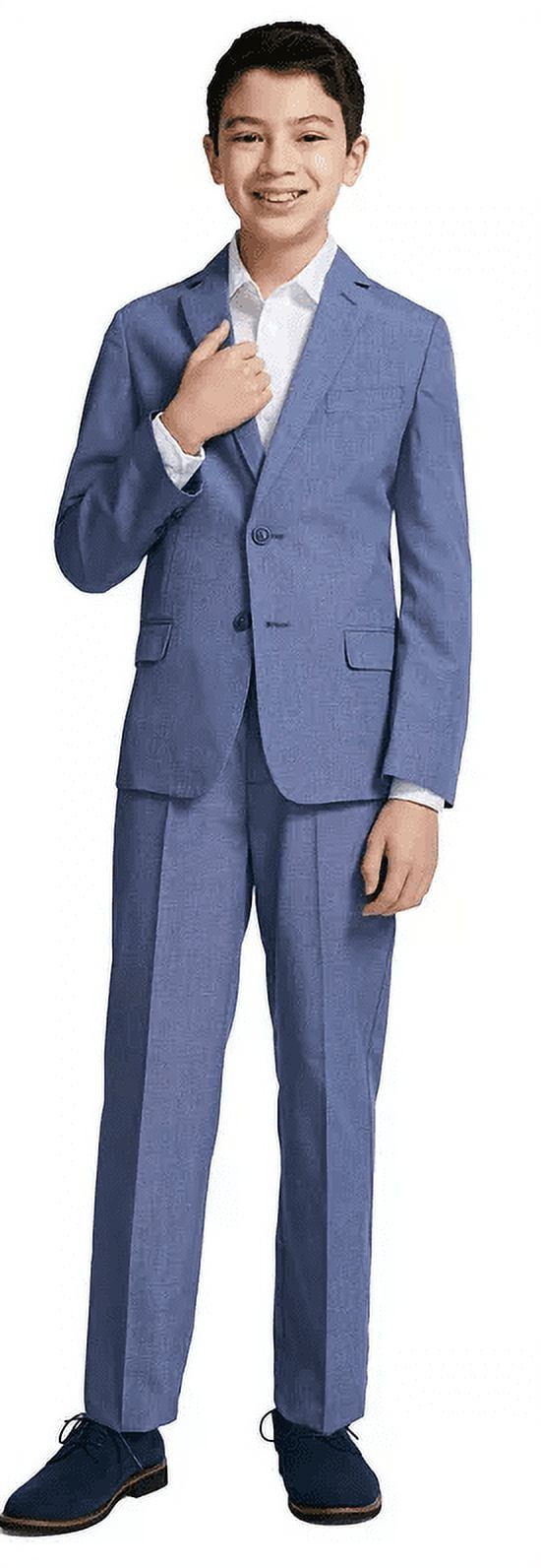 Nautica DARK BLUE Big Boys 2-piece Micro-Texture Suit, US 16