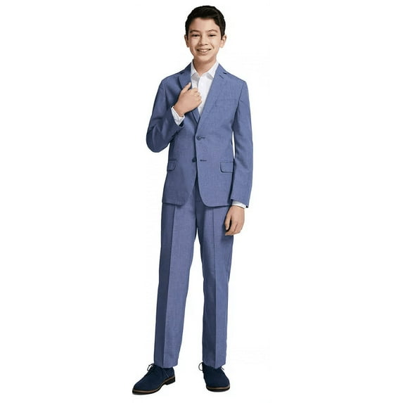Nautica DARK BLUE Big Boys 2-piece Micro-Texture Suit, US 16