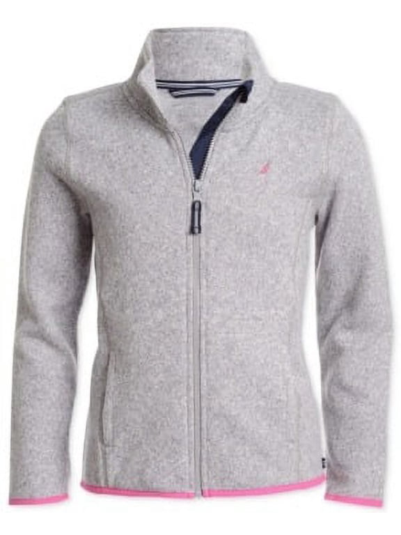 GREY Little Girls Zip-Up Sweater, US 4