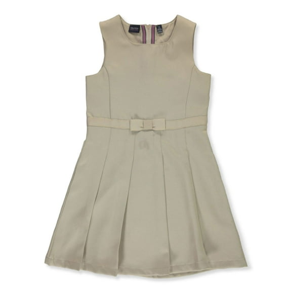 Nautica Girls’ Bow Waist Pleated School Jumper Color: khaki Size: 4