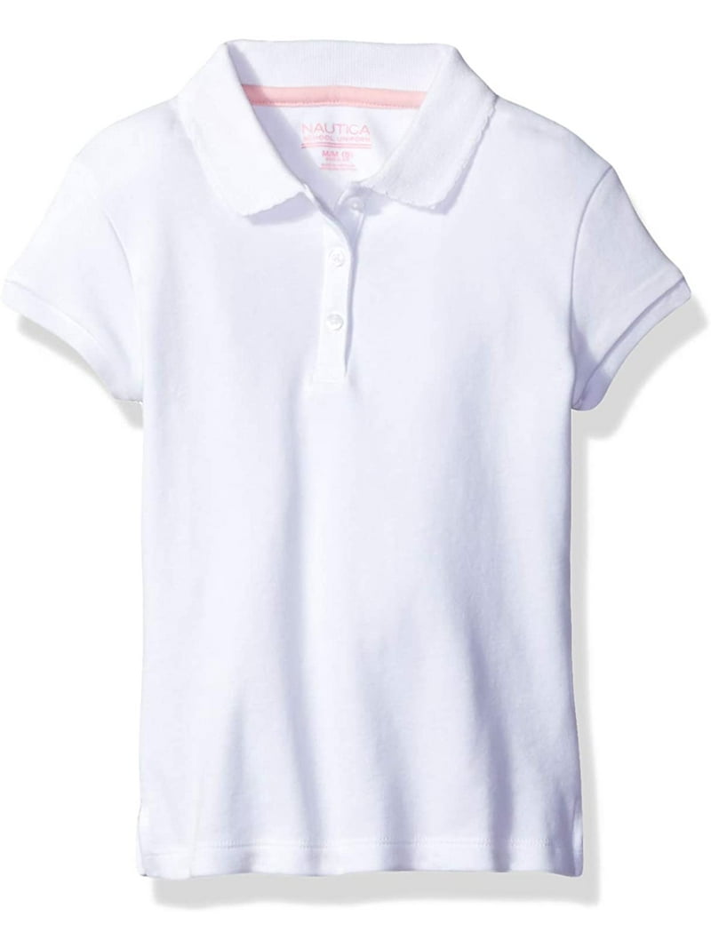 Nautica Girls Little School Uniform Short Sleeve Pique Polo
