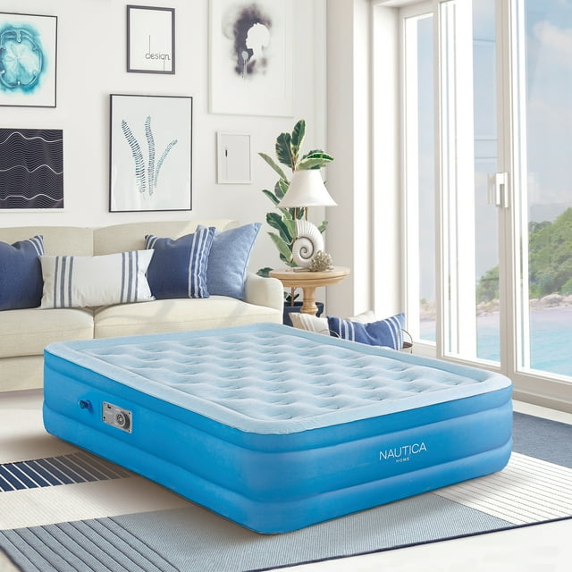 Nautica Home Cool Comfort Air Mattress with Builtin Pump Raised Inflatable Bed with Cooling