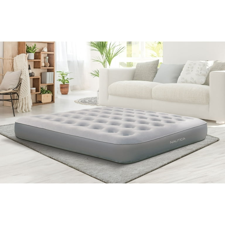 Nautica Home Sleep Express 10 in. Inflatable Air Mattress with External Pump Bed with Puncture Resistant Vinyl Construction Queen