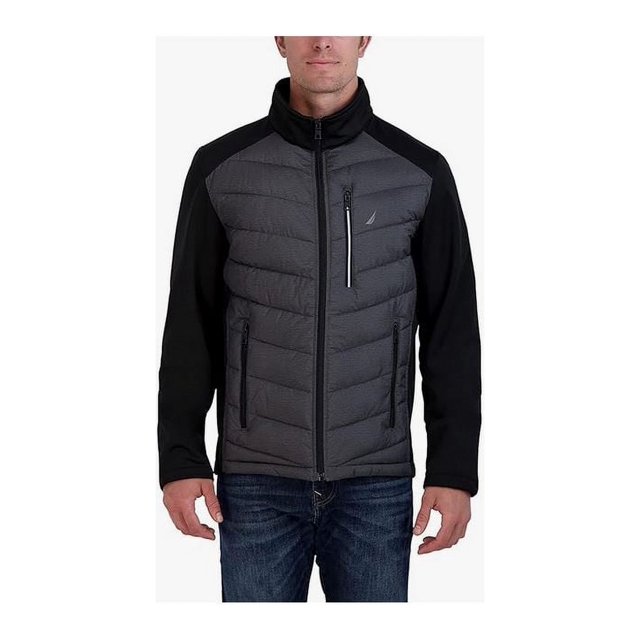 Nautica Jacket Men’s Mix Media Zipper Hand Pockets, Grey XXL/XXLarge