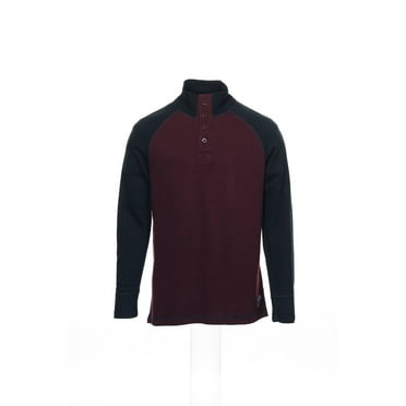 Nautica Jeans Co Wine Color Block Mock Neck Sweater , Size Small