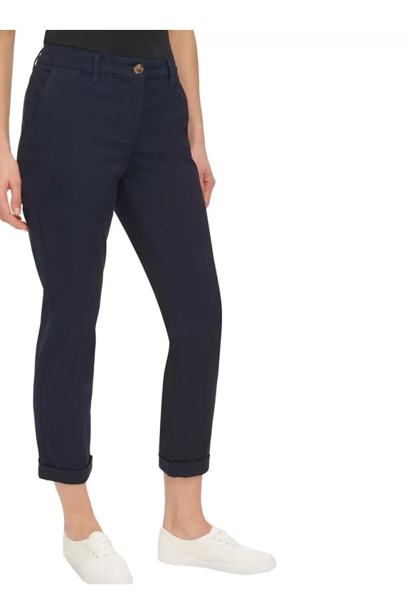 Jeans Ladies' Chino Ankle Stretch Pant, Color Navy, Size 16