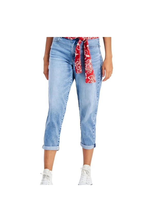 Jeans Womens Belted Straight-Leg Ca Cruise Blu 14