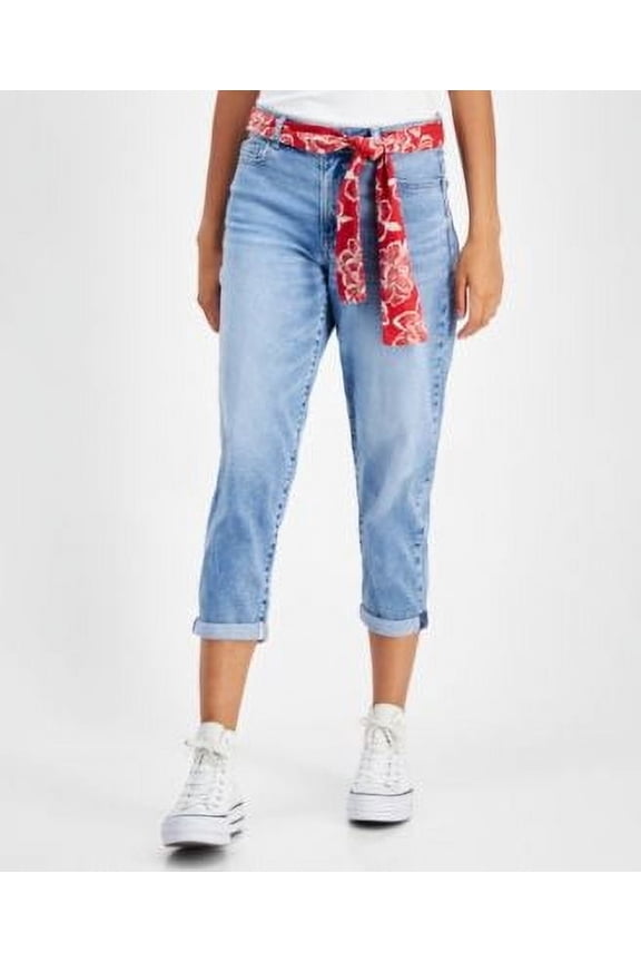 Nautica Jeans Womens Belted Straight-Leg Ca Cruise Blu 16