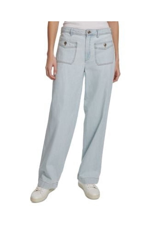 Nautica Jeans Womens Front Patch-Pocket Wid World Blue 14