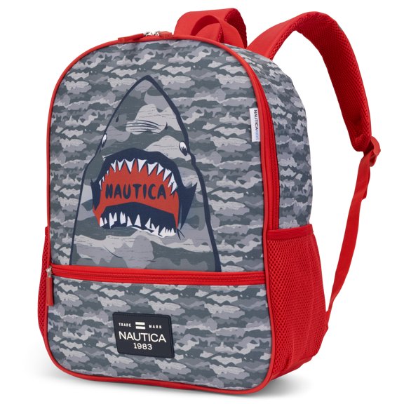 Nautica Kids 16" Back to Basics Cushioned Kids Backpack, Shark Attack