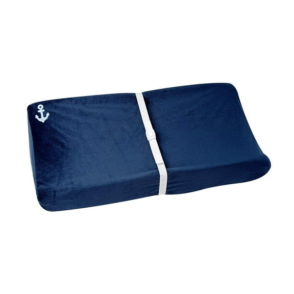 Nautica Kids Nursery Separates Super Soft Changing Pad Cover, Navy & Light Blue Anchor