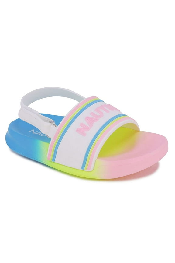 Kids Toddler Athletic Slide Pool Sandal |Boys - Girls| Toddler- Little Kid-Luz Toddler-Bright Rainbow-9