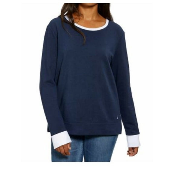 Nautica Ladies' Crewneck Pullover (Navy Seas, Small)