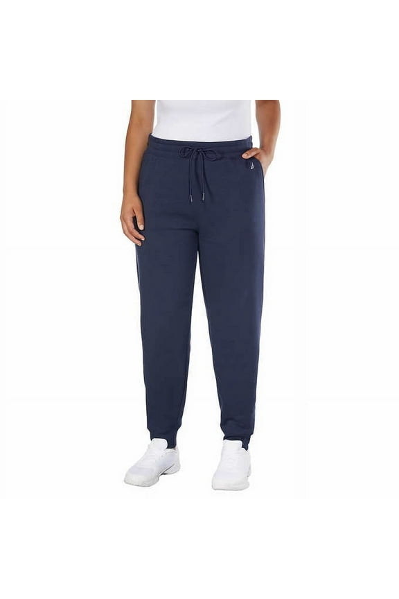 Ladies' Fleece Jogger Active Pants w/drawstring (Navy, X-Large)