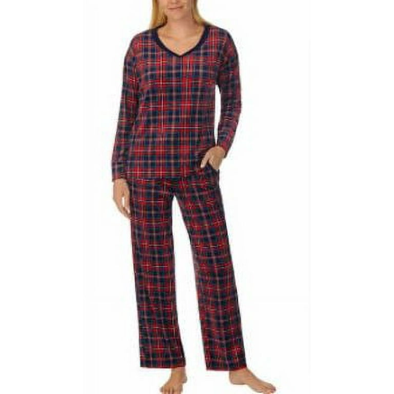 Nautica Ladies' Fleece Pajama Set - Bridget Plaid -Size Medium
