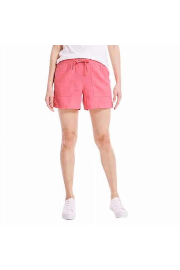 Ladies Linen Blend Pull-On Short  Zok Pink L