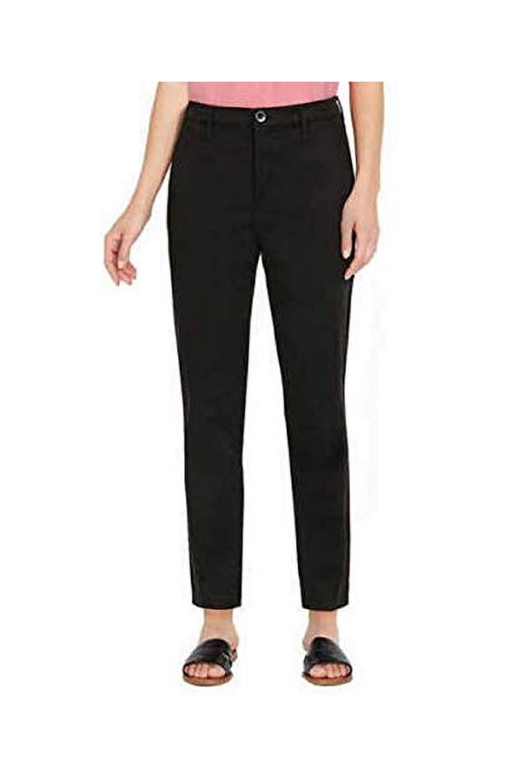Ladies Soft Cotton/Tencel Stretch Ankle Pant Trouser (Black 14/34)