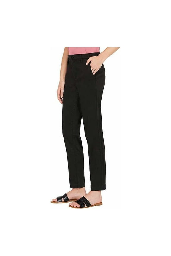 Nautica Ladies Soft Cotton/Tencel Stretch Ankle Pant Trouser, Black 2/26