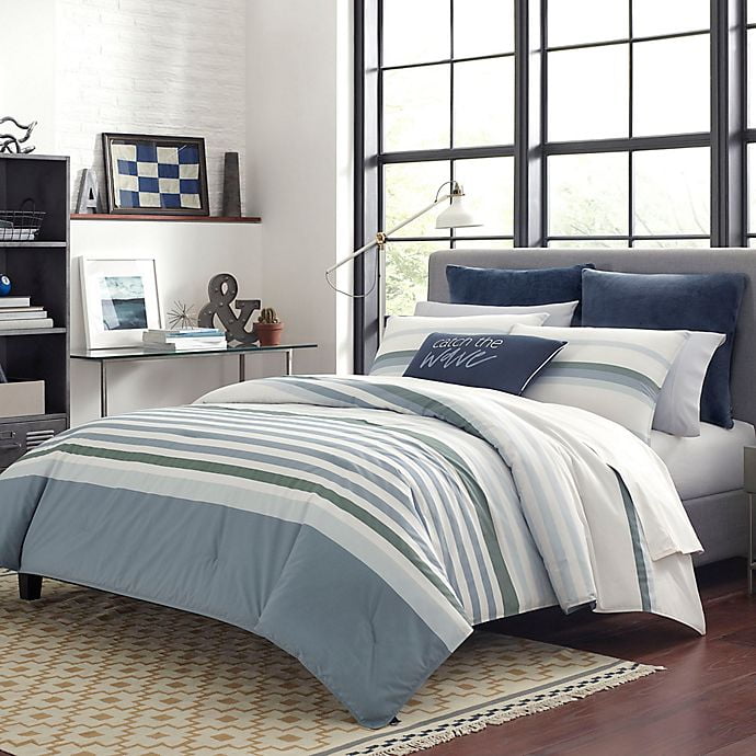 Full/Queen Nautical Cotton Striped Duvet Cover Set