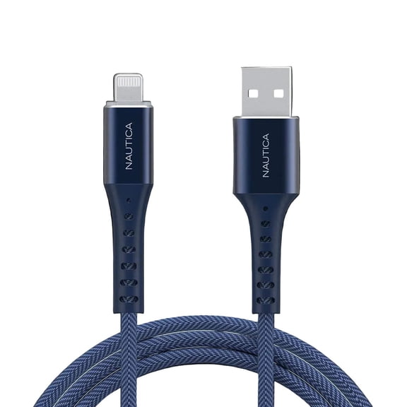 Nautica C65 Lightning To Usb-A Cable – MFi Certified, Premium Braided Design, Fast Charging Data Transfer, Compatible with Apple, Samsung and More