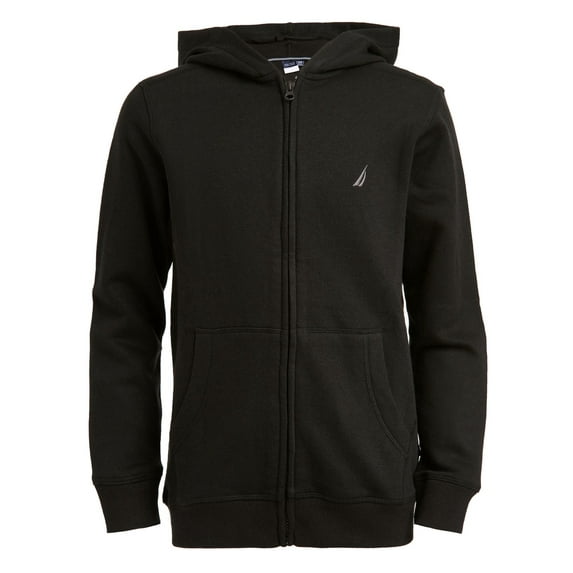 Nautica Little Boys Full Zip Fleece Hoodie,Black,5
