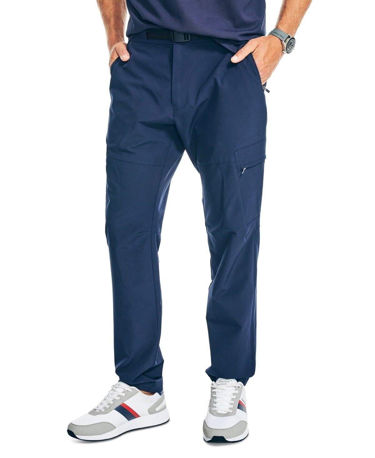 Nautica Men's Navtech Utility Pant - Slim Fit, Water-Repellent Stretch Fabric, Cargo Zip Pockets
