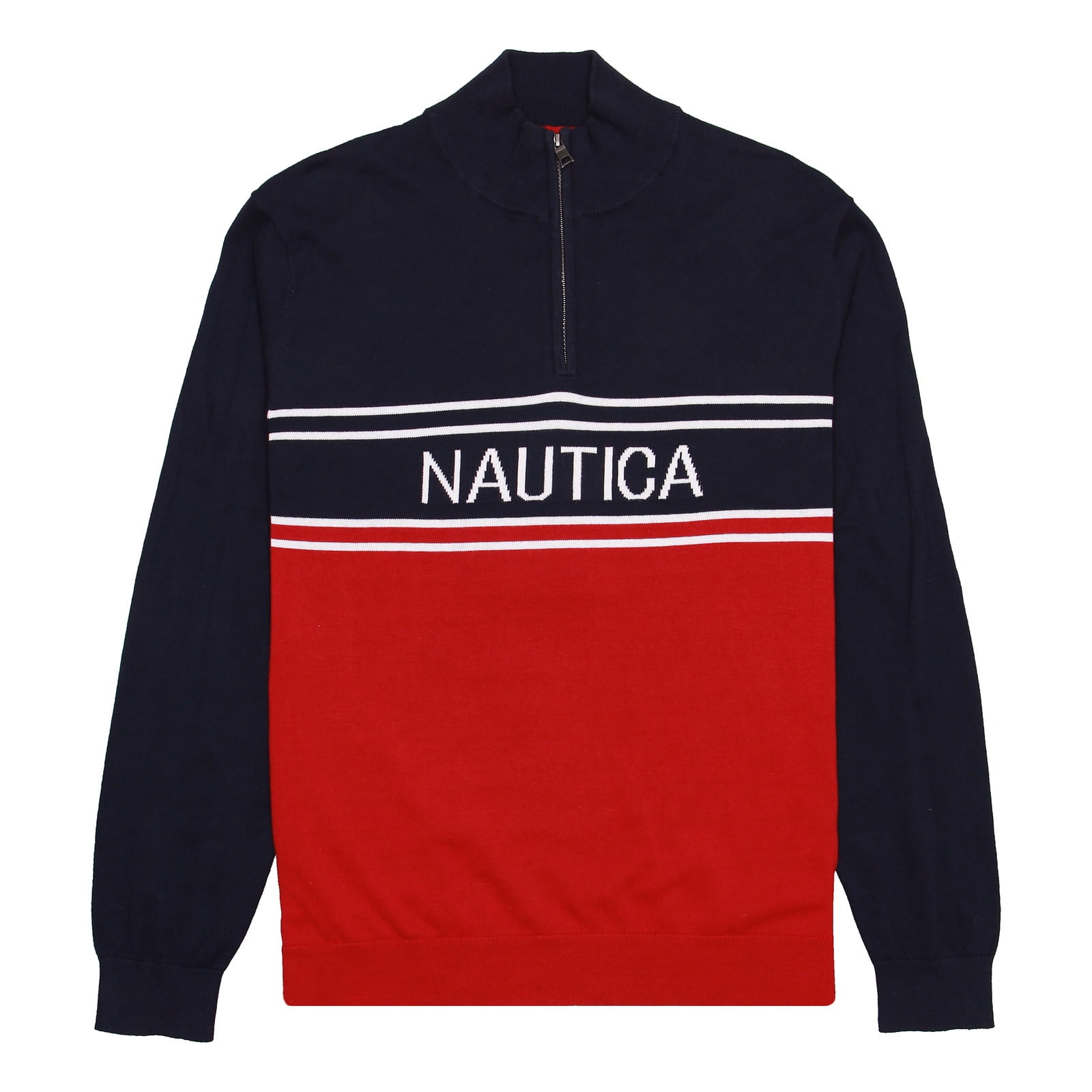 Nautica Men s 1 4 Pullover Cotton Half Zip Sweatshirt XLarge Navy Walmart