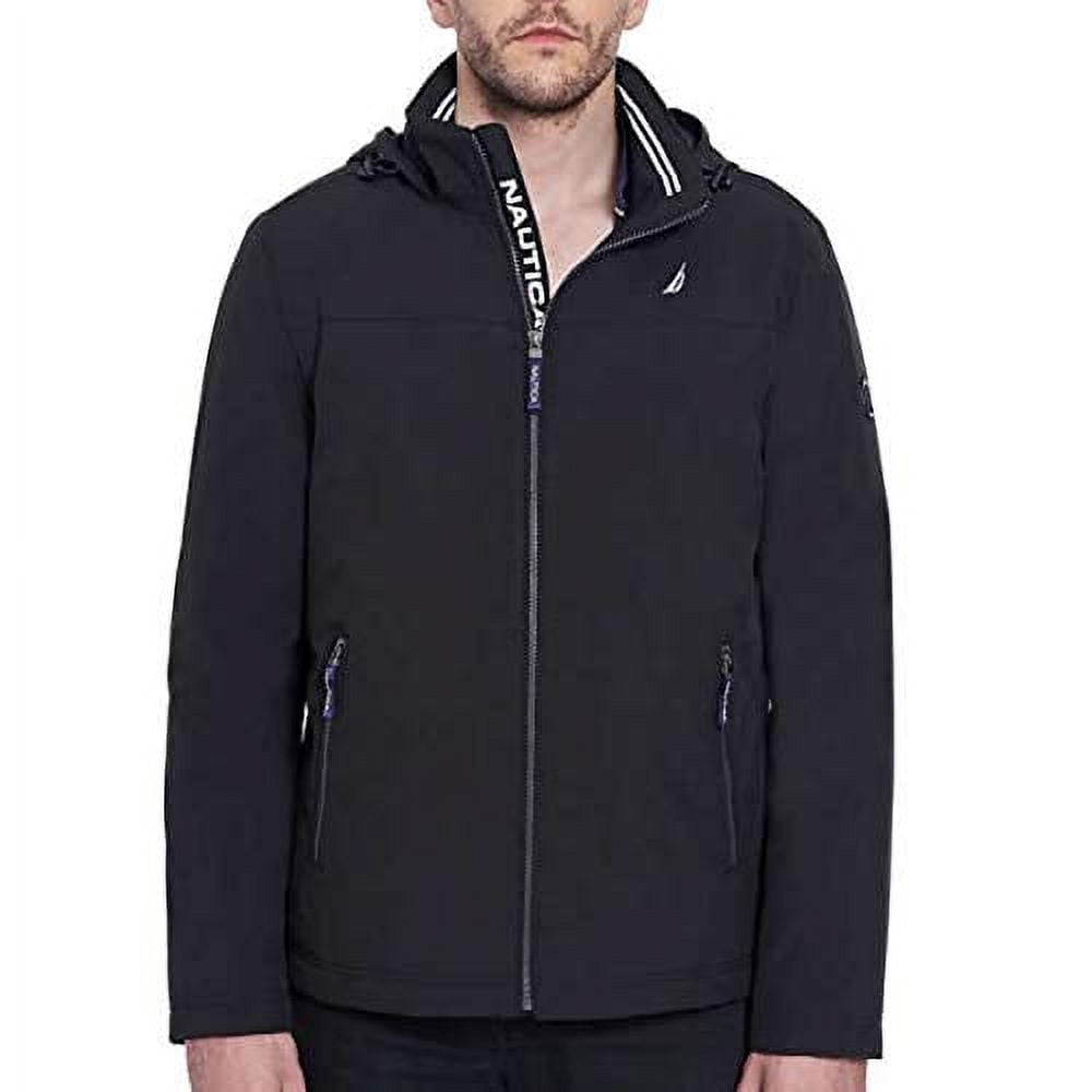 Nautica Mens Black Soft Leather Hidden Hood Fleece Lined Coat Jacket Size  40 Y2K 海外 即決 - スキル、知識