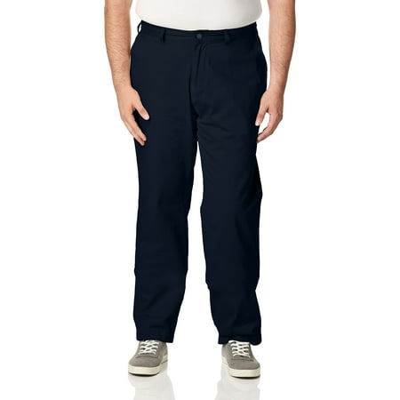 Nautica Men's Big and Tall Twill Flat-Front Pant, True Navy D83050, 40W x 34L