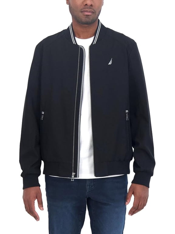 Men's Bomber Jacket – Windbreaker, Water-Resistant, Waterproof, Golf, Hiking, Boating, Casual Wear, Black Small