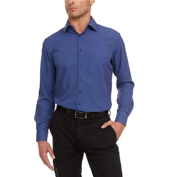 Nautica Men's Button-Up Dress Shirt, Blue XL 17-17.5 32/33