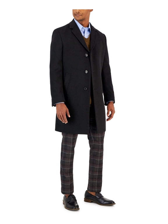 Mens Classic-Fit Camber Wool Overcoat Coat 40R Black Wool