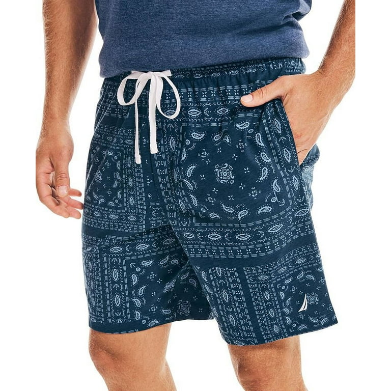Nautica Men's Classic Fit Bandana Print Cotton Sleep Shorts Blue