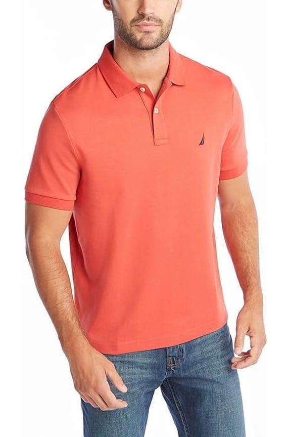 Men's Classic Fit Deck Polo, Coral Reef, XX-Large