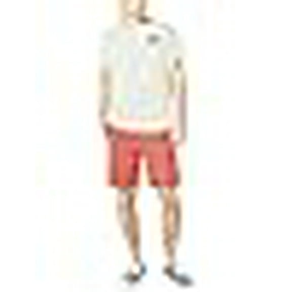 Nautica Men's Classic Fit Flat Front Stretch Solid Chino 8.5" Deck Shorts, Mineral Red, 42W