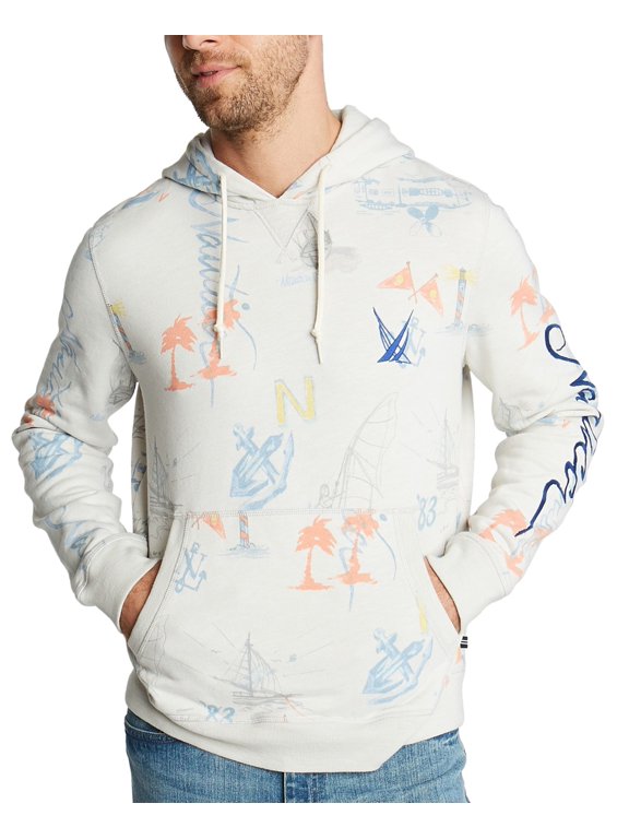 Men’s Classic-Fit Limited-Edition Printed Logo Hoodies, Blue Sail, Large