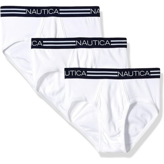 Nautica Men's Cotton Classic Multipack Briefs Medium White/White/White