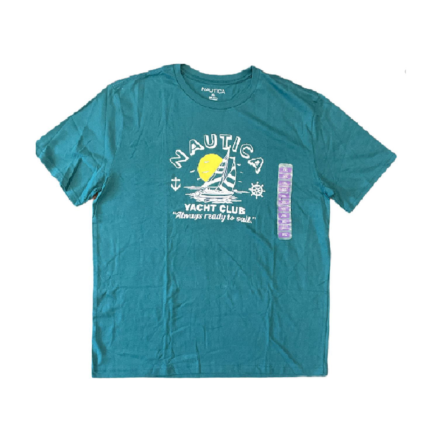 Nautica Mens Graphic Print T-Shirt Short Sleeve Crew Neck Cotton Logo L Xl  New
