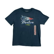 T-shirt Homme NAUTICA Premium Col V - Couleur Sauge - 100% Coton - NEUF Avec étiquettes