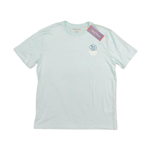 Nautica Men's Cotton Short Sleeve Crew Neck Various Graphic T-Shirt (Seawater Blue, XL)