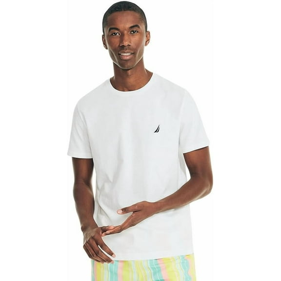 Nautica Men's Crewneck Deck T-Shirt, Bright White, XX-Large