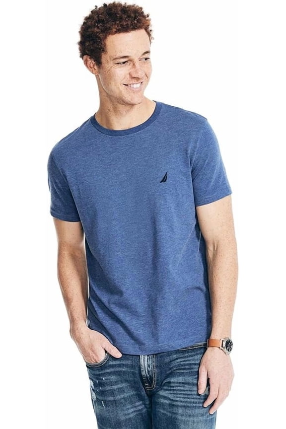 Men's Crewneck Deck T-Shirt, Starlight Blue Heather, XX-Large