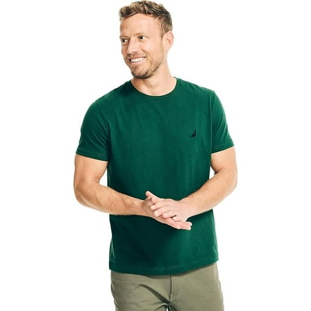 Nautica Men's Crewneck Deck T-Shirt, Tidal Green, Medium