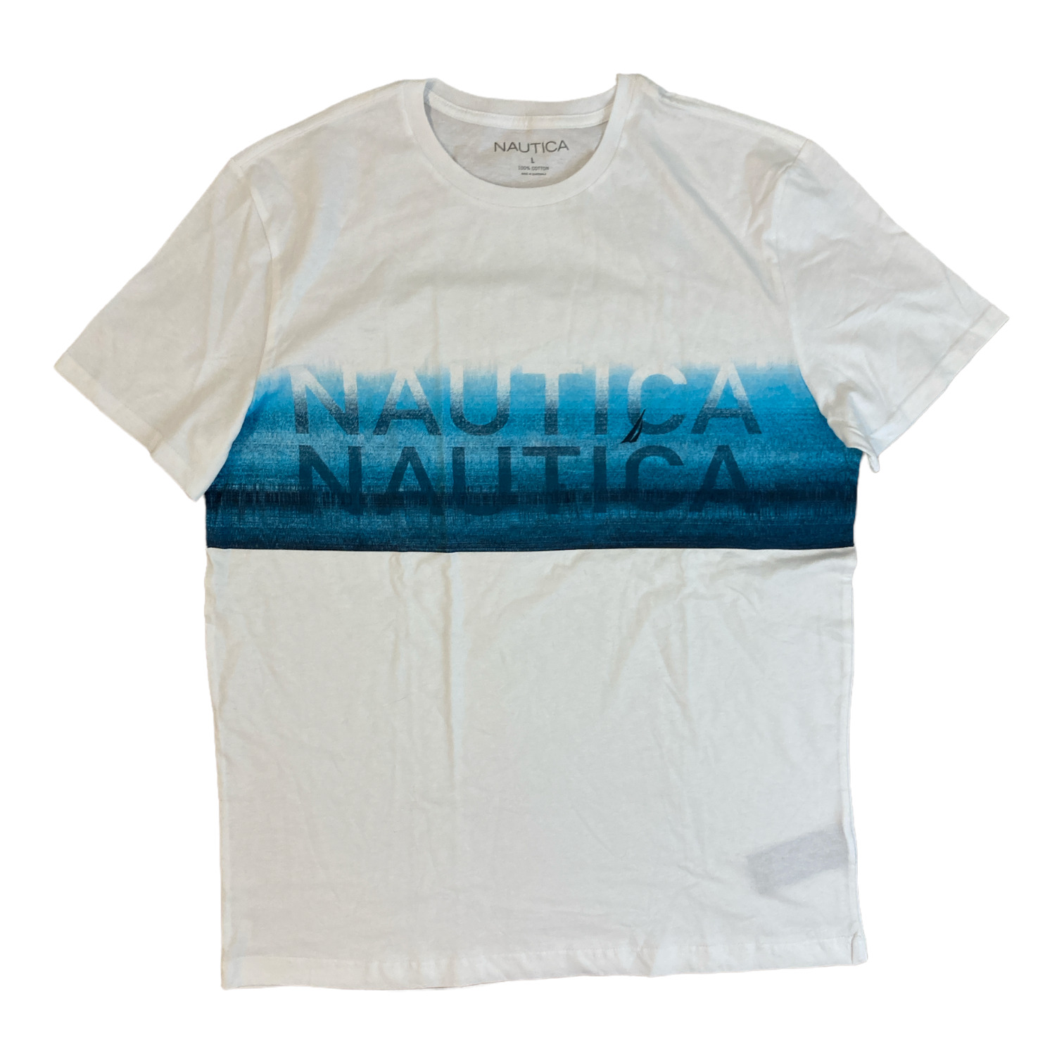 Nautica Men's Crewneck Graphic Ribbed Collar Cotton T-Shirt (Grey Heather,  XL) 