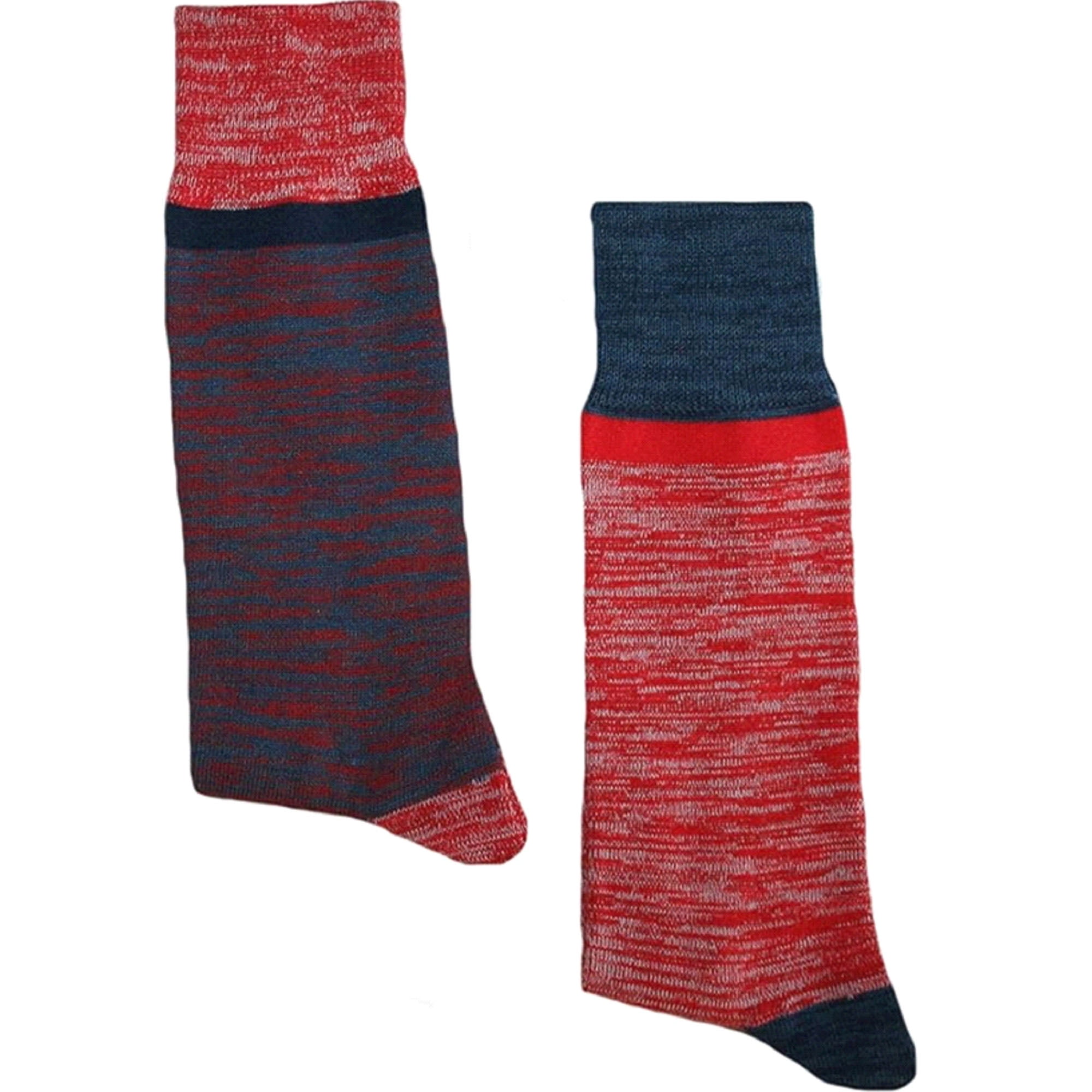 Nautica Men's Dress Crew Socks, Blue/Red, 2 Pairs Sock Size 612