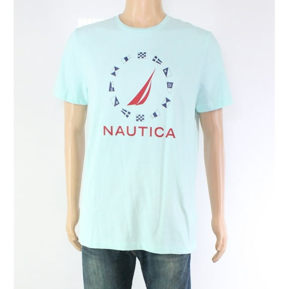 Nautica Men's Graphic Speciality Cutups T-Shirt, Blue Tint , Size L